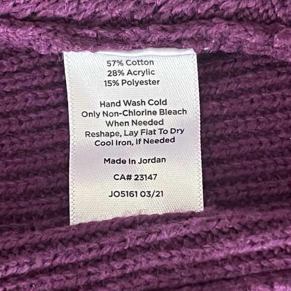 Talbots Size‎ 1X Soft Cowlneck Diamond Motif Knit Pullover Sweater Maroon - Picture 6 of 9